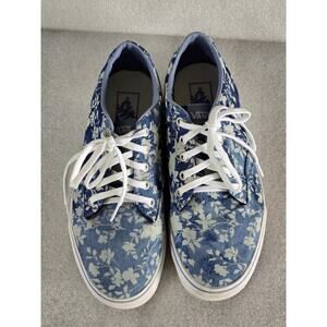 Vans Winston Floral Indigo Lace Up Sneaker Women's Size 9 Men's 7.5 Skate Shoes